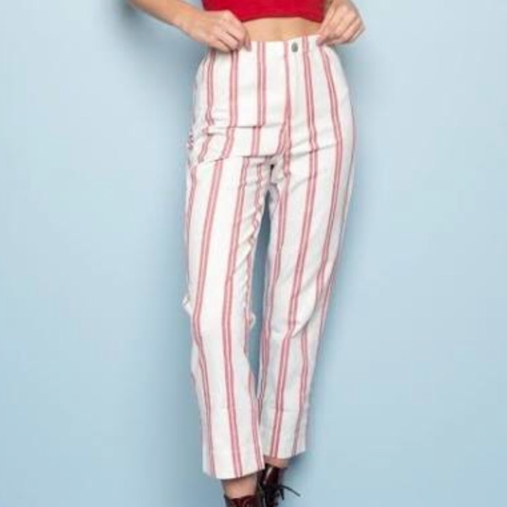 😍RARE Brandy Melville red stripe pants - Picture 3 of 3